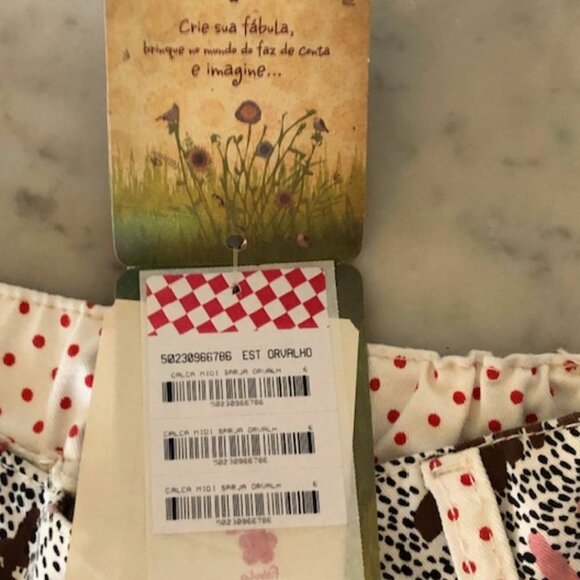 FABULA Print Elastic Waist Pants Trousers Size 6 - Picture 9 of 15